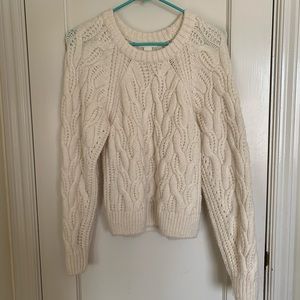 h&m cable knit cream sweater